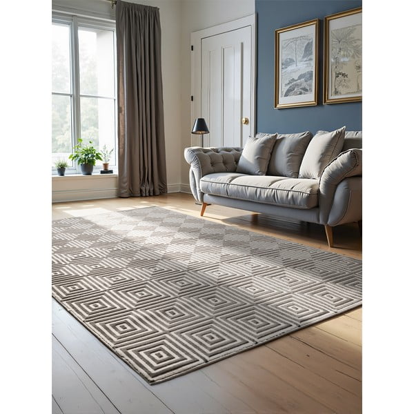 Kilimas pilkos spalvos 160x235 cm Perles Tourmaline – Elle Decoration-image-1