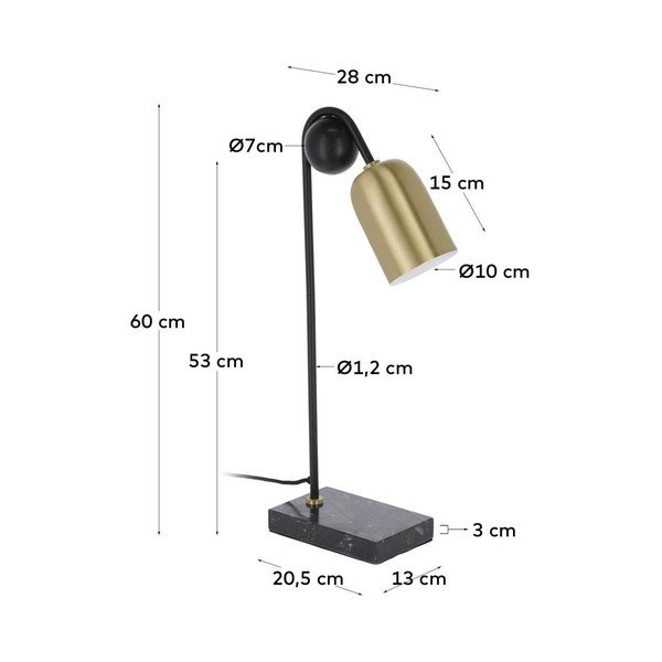 Stalinis šviestuvas juodos spalvos/auksinės spalvos (aukštis 60 cm) Natsumi – Kave Home-image-4