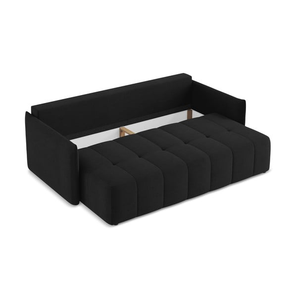 Juodos spalvos sulankstoma/su sandėliavimo vieta sofa 225 cm Moku – Makamii-image-4