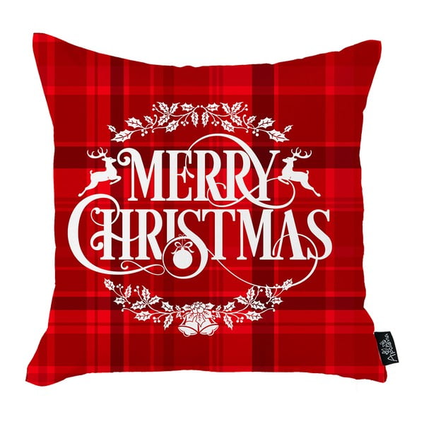 Raudonas kalėdinis užvalkalas Mike & Co. NEW YORK Medus Linksmų Kalėdų, 45 x 45 cm