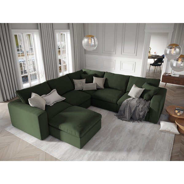 Tamsiai žalia apverčiama kampinė modulinės sofos dalis Windsor & Co Sofas Galaxy-image-4