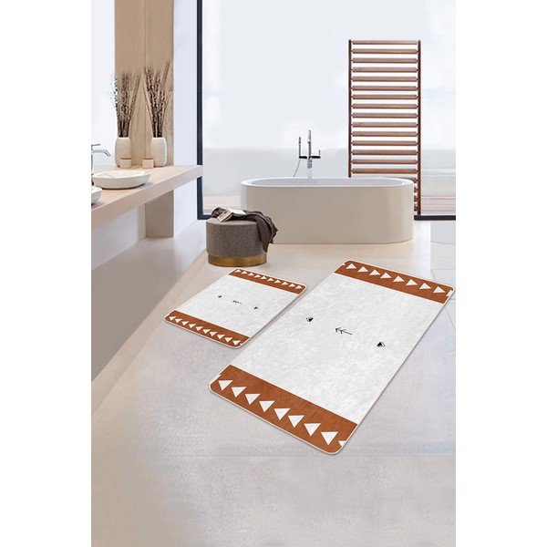 Vonios kilimėliai baltos spalvos 2 vnt. 60x100 cm – Mila Home-image-2