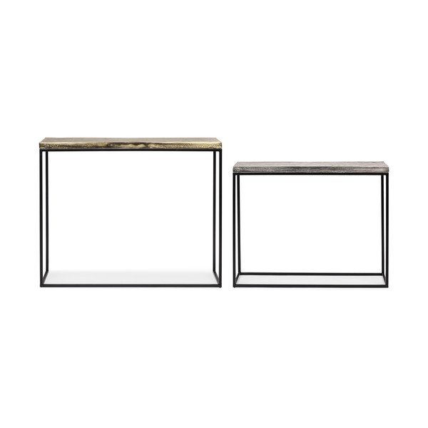 Iš metalo konsoliniai staliukai 2 vnt. 29x99 cm Amira – Bizzotto-image-3