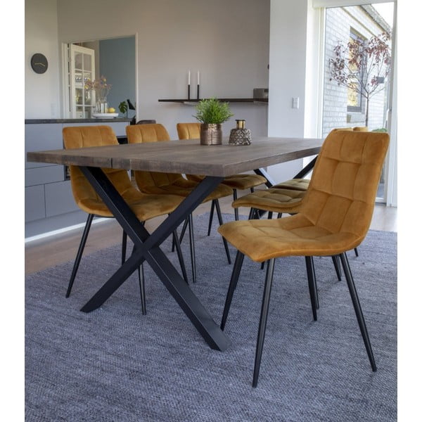 Geltonos spalvos iš audinio valgomojo kėdės 2 vnt. Middelfart – House Nordic-image-1