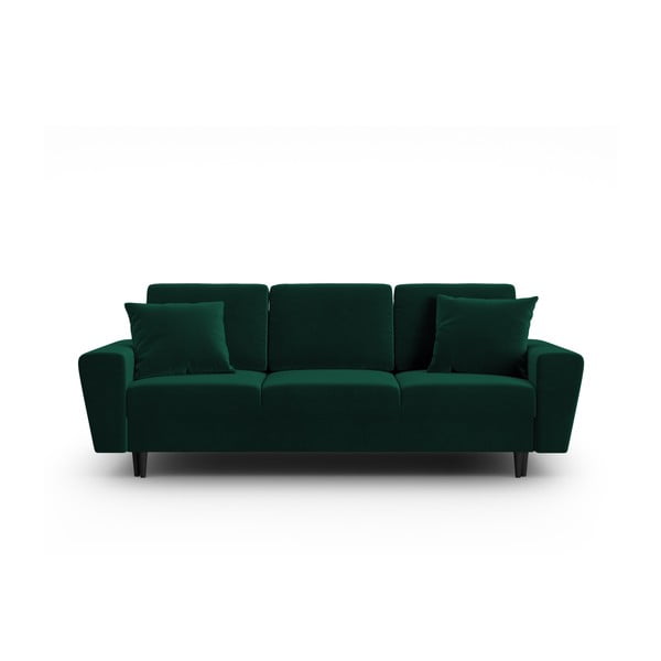 Žalios spalvos iš velveto sulankstoma/su sandėliavimo vieta sofa 235 cm Kyoto – Cosmopolitan Design