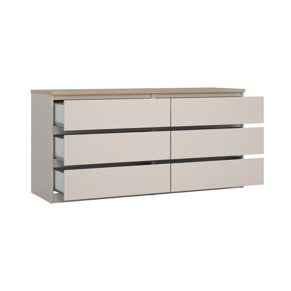 Kreminės spalvos šoninė spintelė 154x76x50 cm Naia – Tvilum-image-2