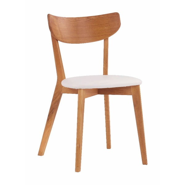 Rudo ąžuolo valgomojo kėdė su balta sėdyne "Rowico Ami