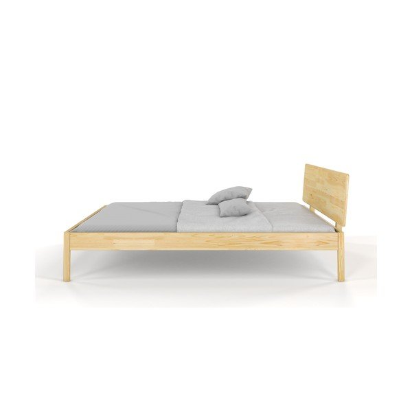 Natūralios spalvos dvigulė lova iš pušies medienos 200x200 cm Ammer - Skandica-image-1