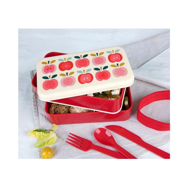 Pietų dėžutė 2x dėžės/stalo įrankiai Vintage Apple – Rex London-image-1