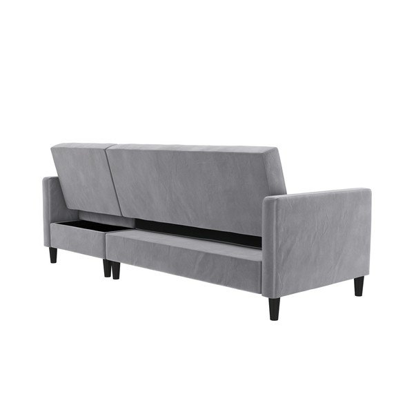 Iš velveto kampinė sofa šviesiai pilkos spalvos Celine – Støraa-image-3