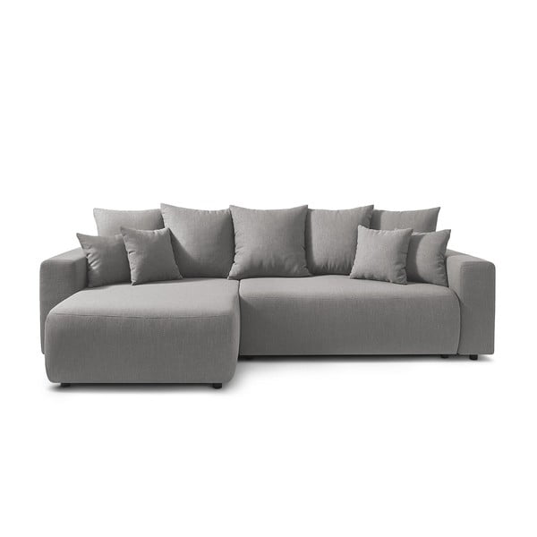 Pilka kampinė dvipusė sofa-lova Bobochic Paris Envy