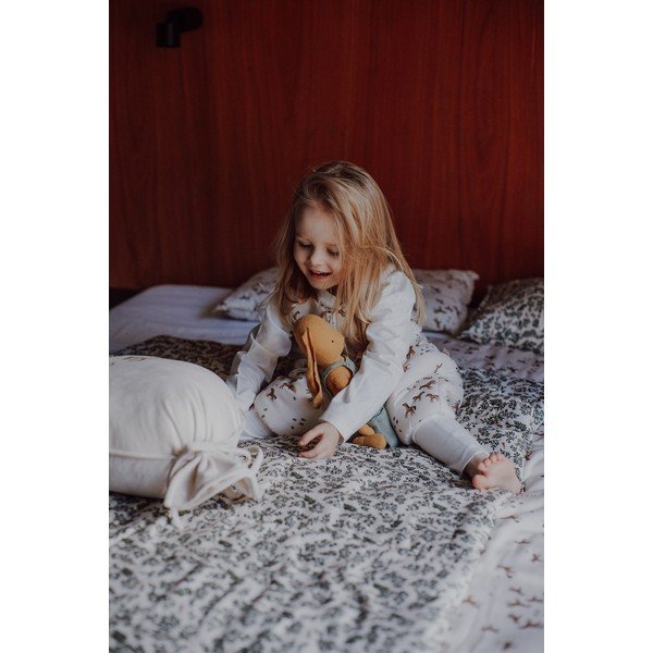 Vaikiškos lovelės rinkinys žalios spalvos/kreminės spalvos Green Floral – Malomi Kids-image-1