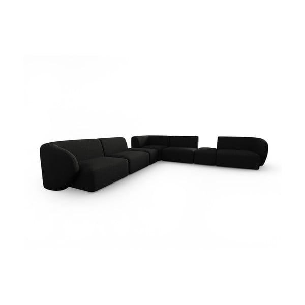 Modulinė kampinė sofa juodos spalvos Shane – Micadoni Home