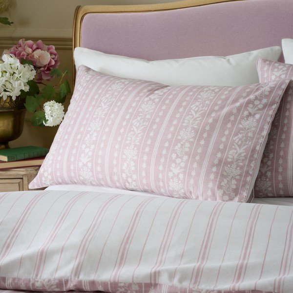 Baltos spalvos/rožinės spalvos dvigulė/itin ilga patalynė 230x220 cm Regency Stripe – Catherine Lansfield-image-3