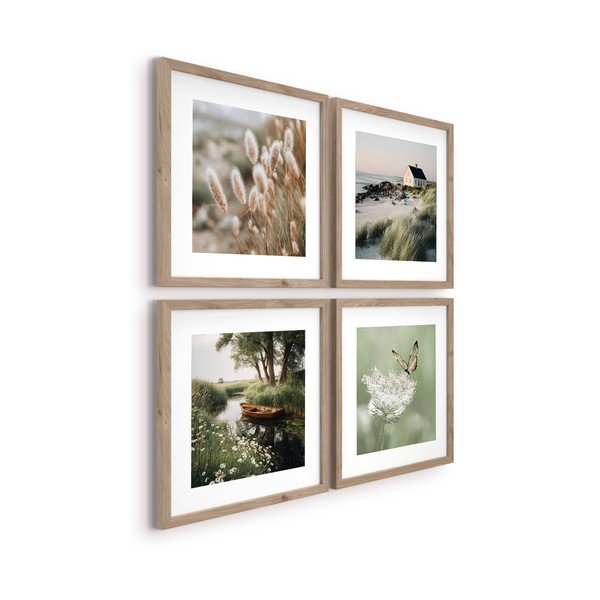 Spausdinti paveikslai su rėmeliu 4 vnt. 30x30 cm Subtle Nature – Styler-image-4