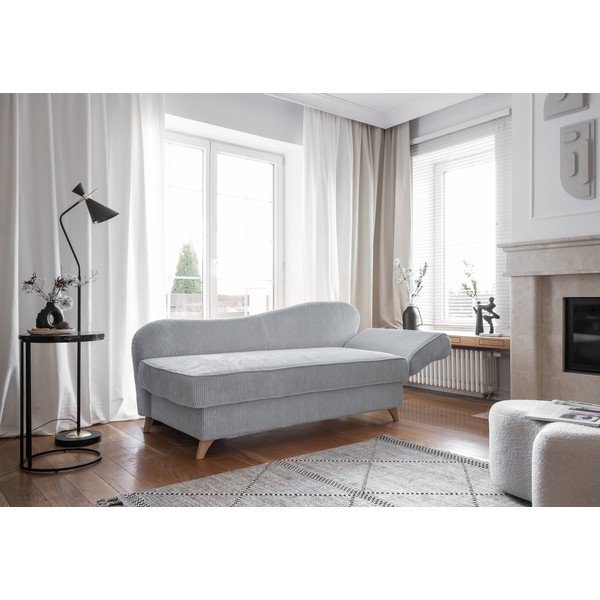 Šviesiai pilkos spalvos iš kordinio velveto gultas (su dešiniuoju kampu) Chic Charlotte – Miuform-image-3