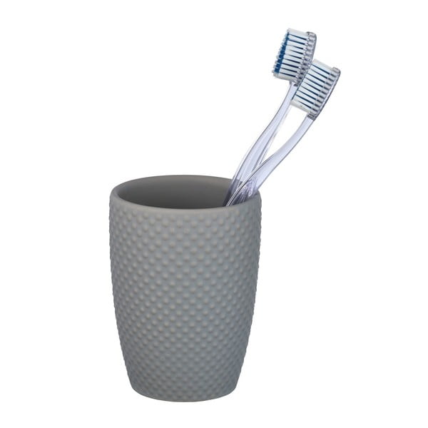 Wenko Punto pilkas keraminis dantų šepetėlio puodelis