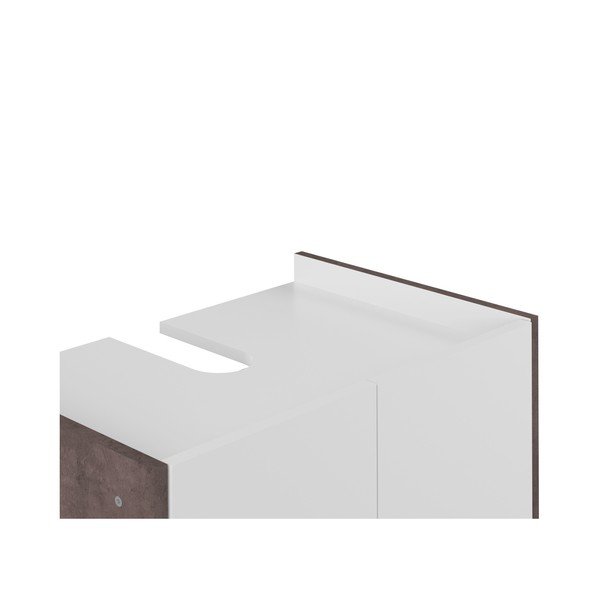 Balta vonios kambario spintelė su pilku korpusu "TemaHome Biarritz", aukštis 59,2 cm-image-4