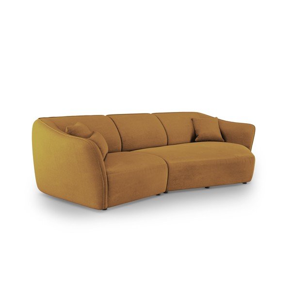Iš boucle kampinė sofa garstyčių spalvos Tokyo – Cosmopolitan Design-image-1