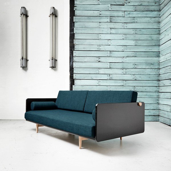 Sofa-lova "Karup Deva" juoda/žalio ąžuolo/tamsiai mėlyna-image-2