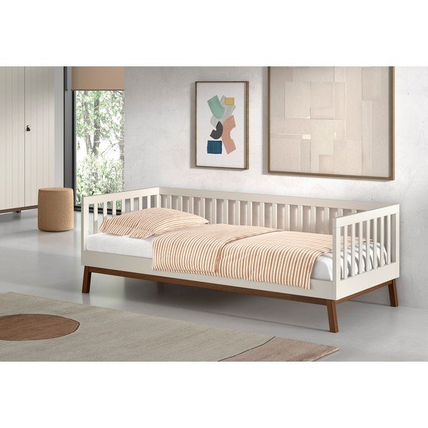 Smėlio spalvos iš pušies masyvo vaikiška lova su lovos grotelėmis 90x200 cm Sezane – Vipack-image-1