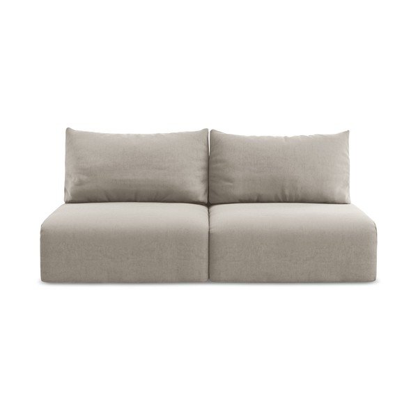 Taupe spalvos sulankstoma/su sandėliavimo vieta sofa iš velveto 216 cm Kalena – Makamii