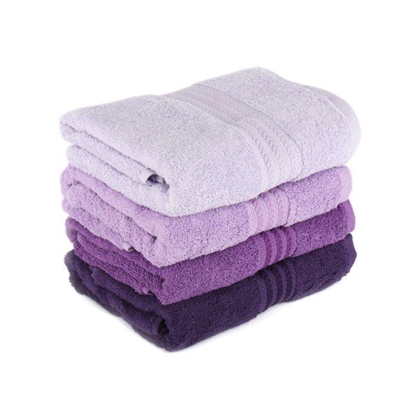 4 violetinių medvilninių rankšluosčių rinkinys Foutastic, 50 x 90 cm-image-1