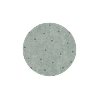 Skalbiamas/rankų darbo iš medvilnės vaikiškas kilimas šviesiai žalios spalvos ø140 cm Round Dot Blue Sage – Lorena Canals