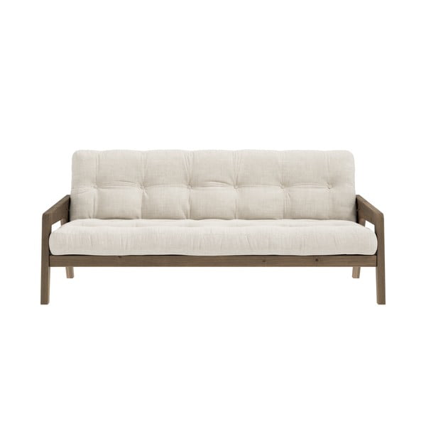 Smėlio spalvos velvetinė sofa lova 204 cm Grab - Karup Design