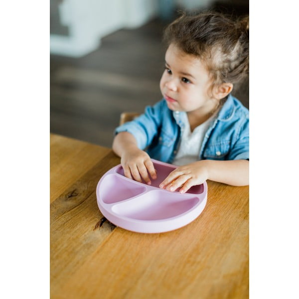 Iš silikonas vaikiška lėkštė šviesiai rožinės spalvos 19x20,5 cm – Kindsgut-image-1