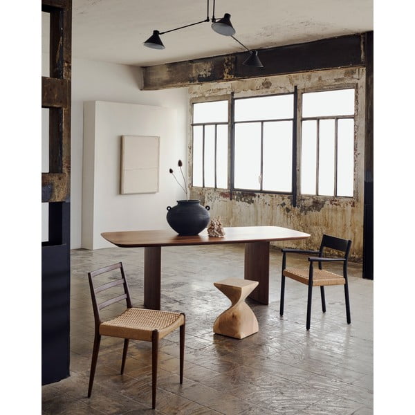 Valgomojo stalas rudos spalvos iš riešutmedžio 100x240 cm Litto – Kave Home-image-3