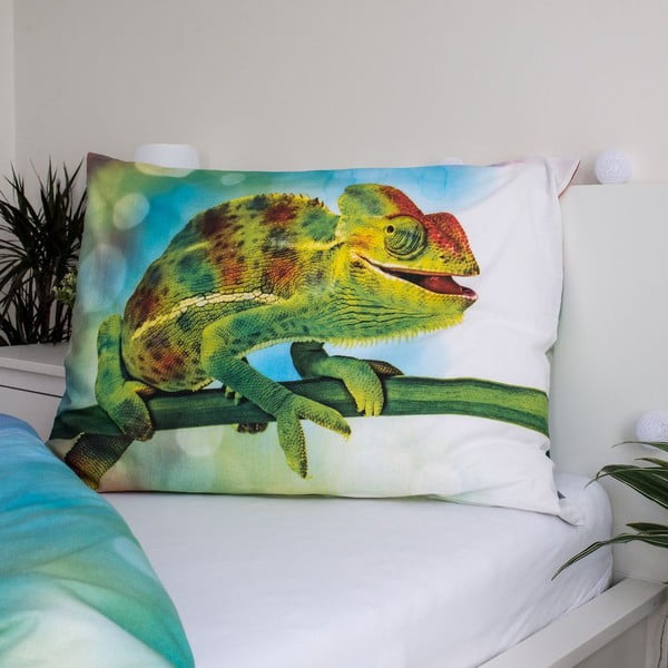 Žalios spalvos iš medvilnės viengulė vaikiška patalynė su žėrinčiu efektu 140x200 cm Chameleon – Jerry Fabrics-image-3