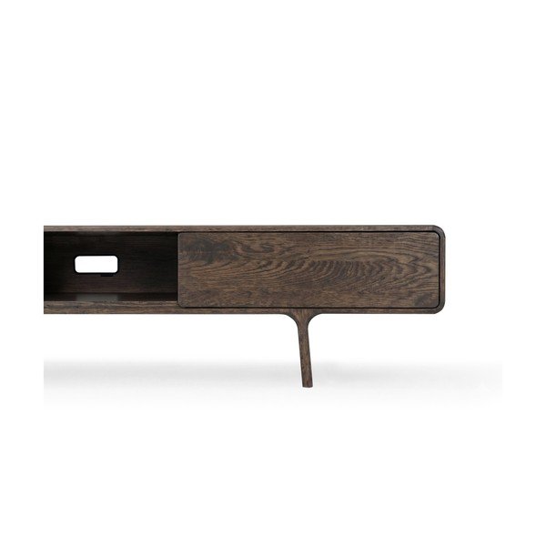 Rudos spalvos iš ąžuolo masyvo TV spintelė 220x45x45 cm Fawn – Gazzda-image-4