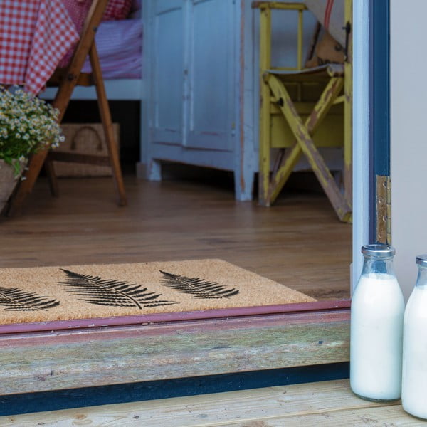 Iš kokoso pluošto grindų kilimėlis 40x60 cm Fern Leaf – Artsy Doormats-image-4