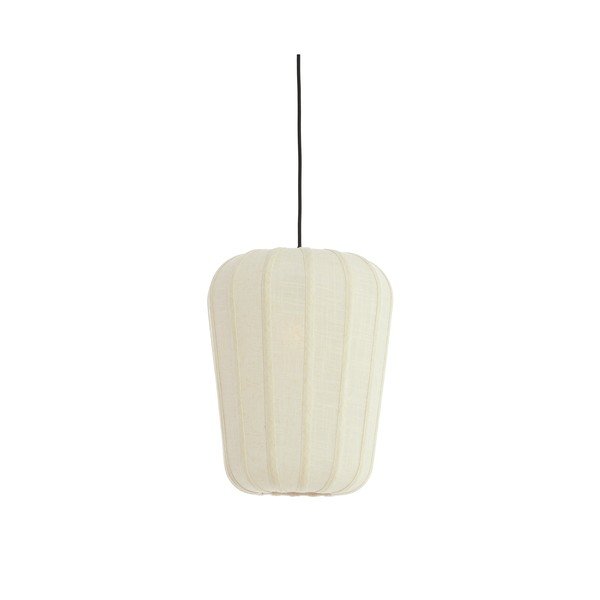 Baltos spalvos kabantis šviestuvas ø 10 cm su tekstiliniu gaubtu Bibury – Light & Living