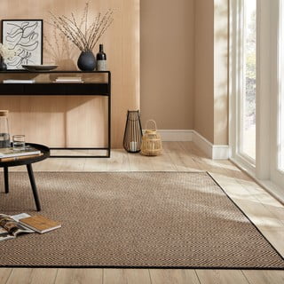 Iš džiuto kilimas juodos spalvos/natūralios spalvos 200x290 cm Diamond – Flair Rugs