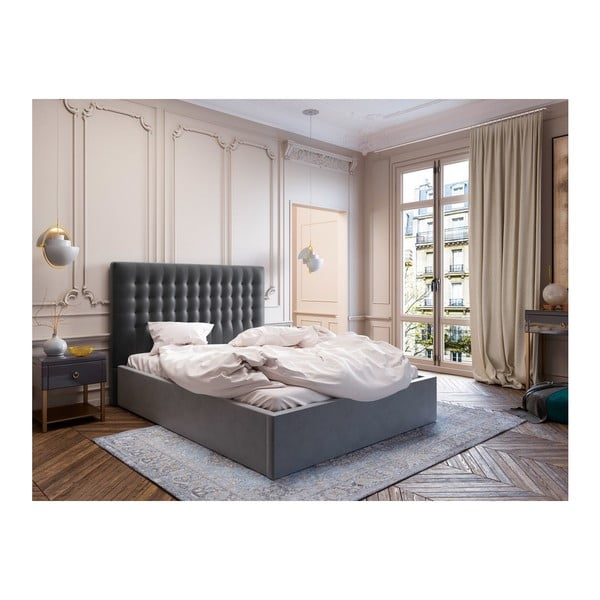 Tamsiai pilkas galvūgalis su aksominiu užvalkalu Windsor & Co Sofas Apollo, 160 x 120 cm-image-3