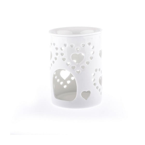 Balta keraminė aromaterapinė lempa Dakls, aukštis 8,5 cm