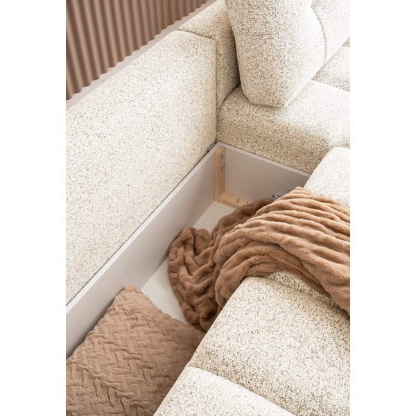 Kreminės spalvos sulankstoma/su sandėliavimo vieta modulinė kampinė sofa (su dešiniuoju kampu) Lulu – Miuform-image-3