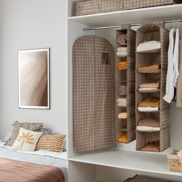 Smėlio spalvos suknelės dėklas Compactor Dots, 137 cm-image-1