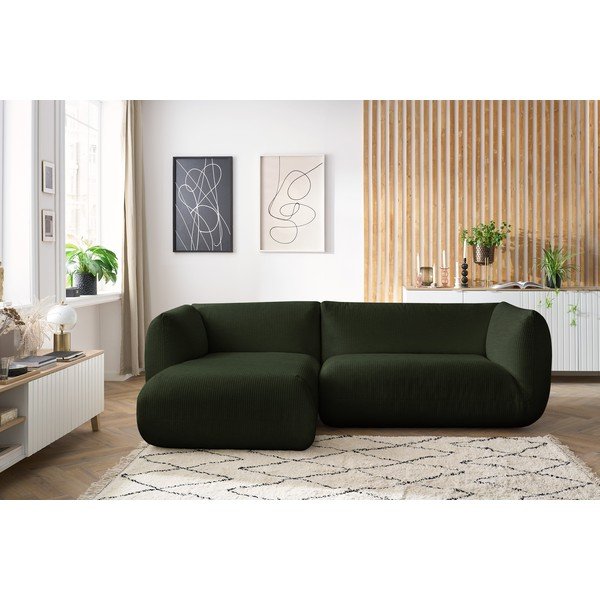 Žalia velvetinė kampinė sofa (kairysis kampas) Lecomte - Bobochic Paris-image-1