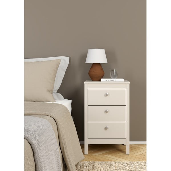 Pilkai smėlinės spalvos naktinis staliukas Madrid – Tvilum-image-1