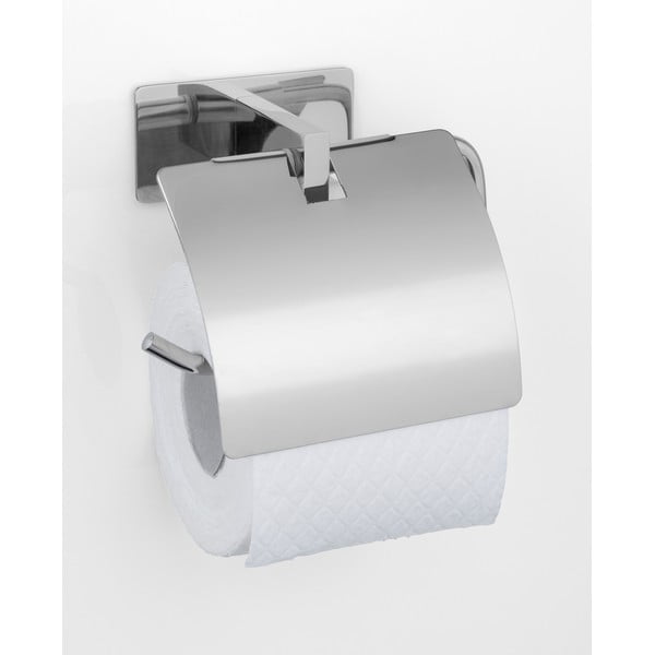 Klijuojamas iš nerūdijančio plieno laikiklis tualetiniam popieriui blizgios sidabrinės spalvos Genova – Wenko-image-1