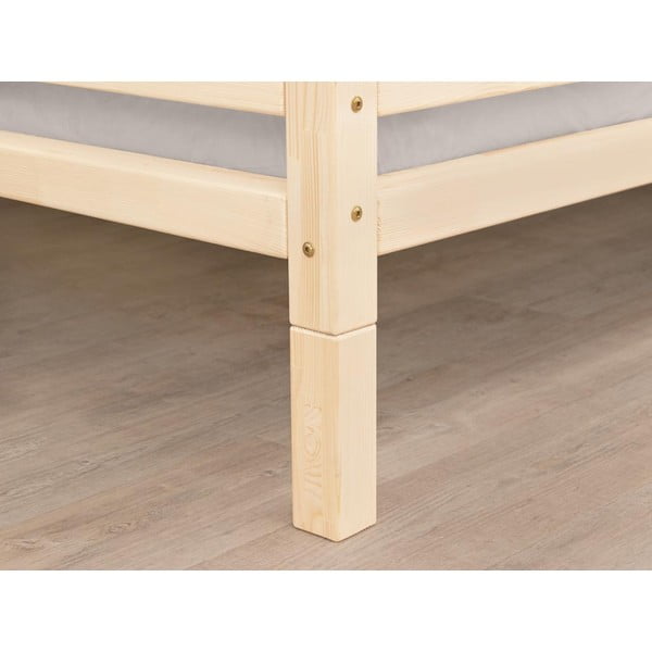 4 prailgintų kojų rinkinys iš lakuotos eglės medienos lovai Benlemi, aukštis 10 cm