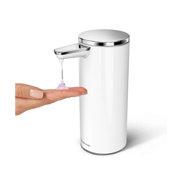 Baltas automatinis muilo dozatorius iš plieno 266 ml - simplehuman-image-1