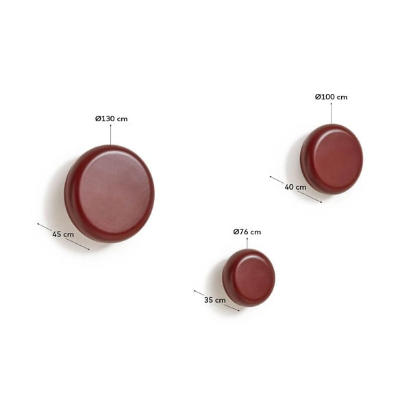 Sieniniai raudonos spalvos iš medienos kabliai 3 vnt. Nadue – Kave Home-image-3