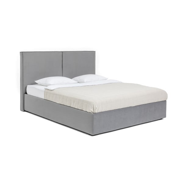 Pilka minkšta dvigulė lova su čiužiniu ir grotelėmis 180x200 cm Thessa Bold - Bonami Selection-image-3