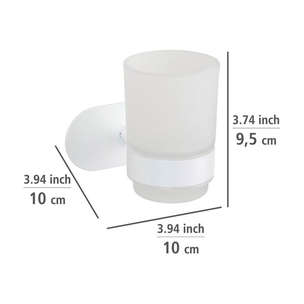 Klijuojamas iš stiklo dantų šepetėlio indas baltos spalvos Orea – Wenko-image-3