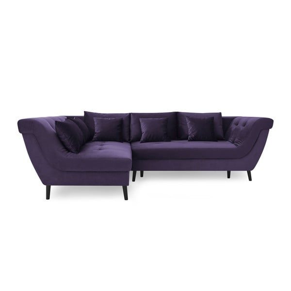 Violetinė keturių vietų sofa-lova "Bobochic Paris Real", kairysis kampas