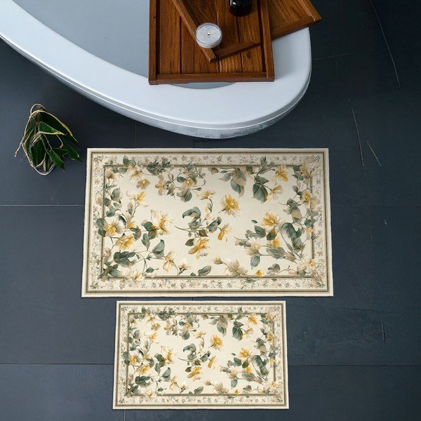 Smėlio spalvos vonios kilimėliai 2 vnt. 60x100 cm – Foutastic-image-3